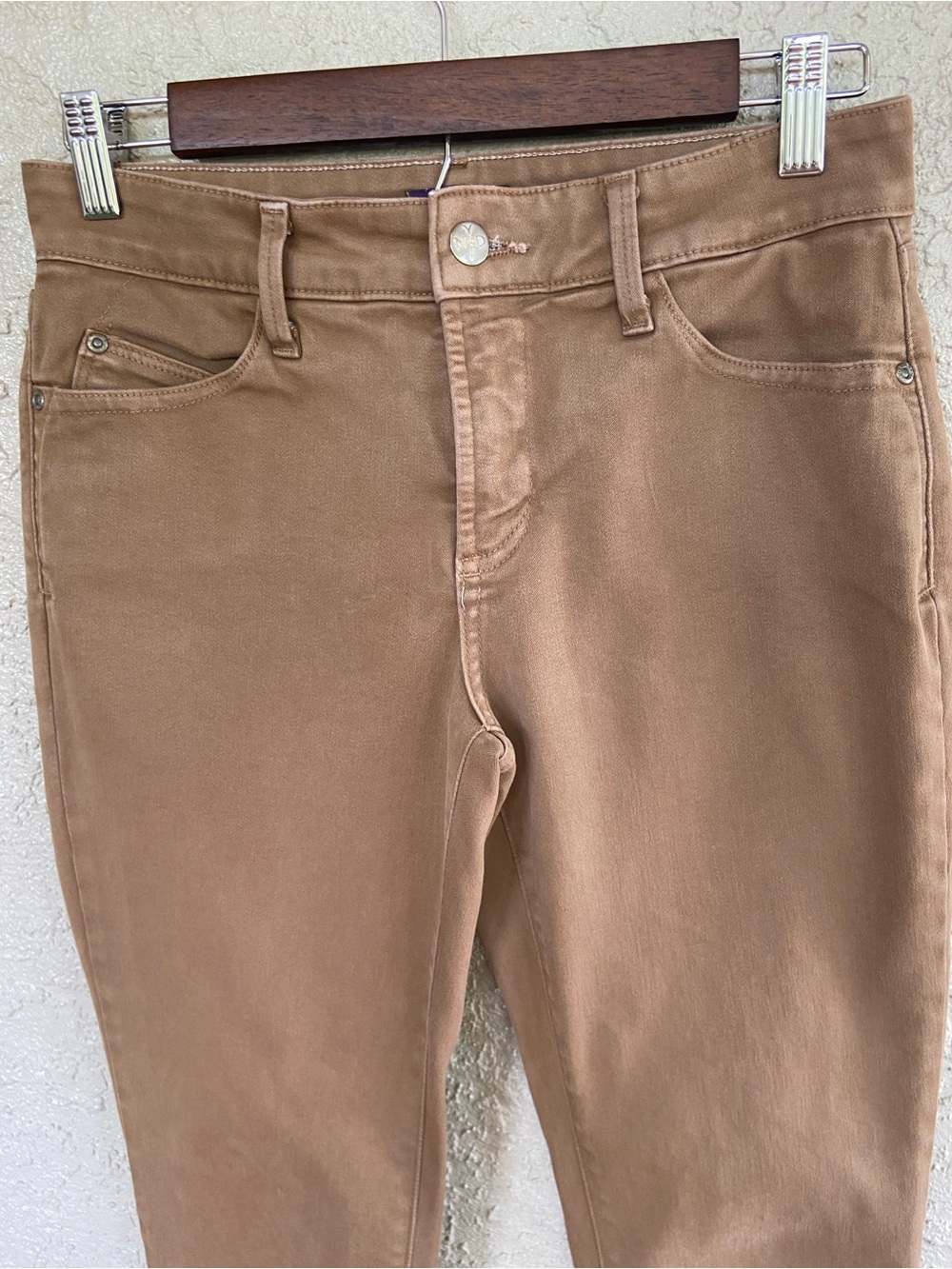 NYDJ Mid Rise LEGGING Stretch Jeans in Camel Brush Demin Size 2 - Picture 2 of 14